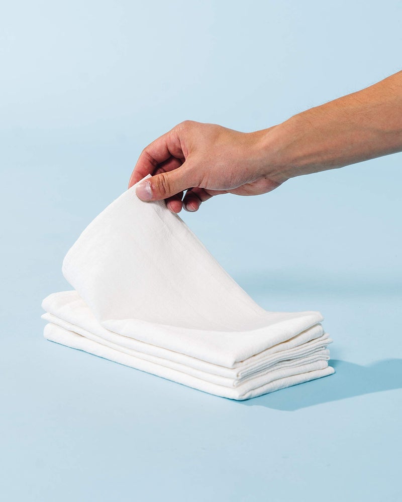 Caldo Linen Dinner Napkins - Rustic- Soft and Durable Cloth- Washable and Reusable - 4 Pack - 20x20 inch (Natural White) - Image 2